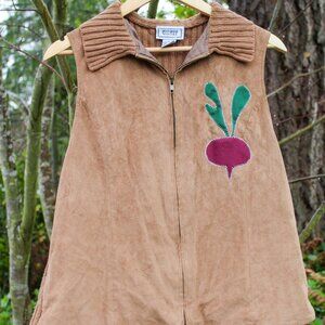Upcycled Jennifer Moore Beet Vest Large